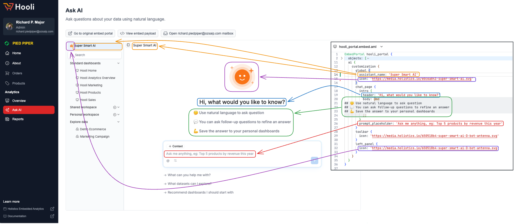 Customize Ask AI interface in Embedded Analytics