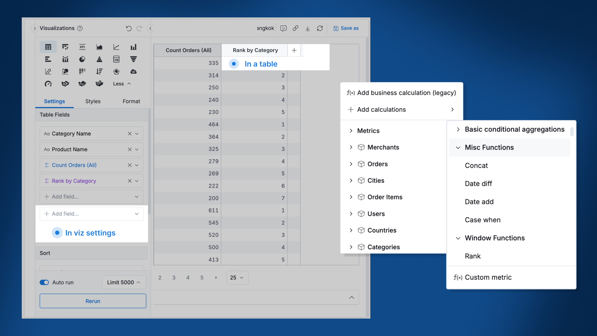 Calculation Builder - Anywhere in Reporting