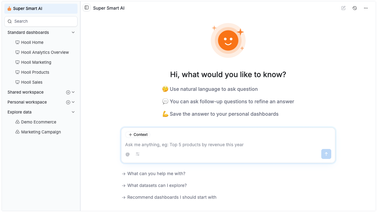 Chat page on AI page