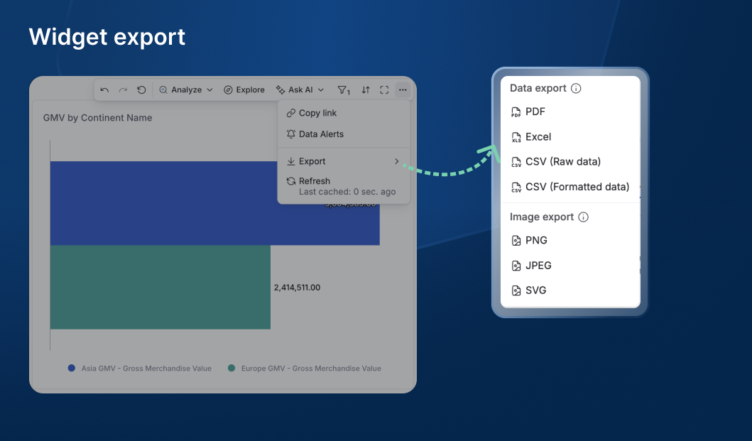 Widget export