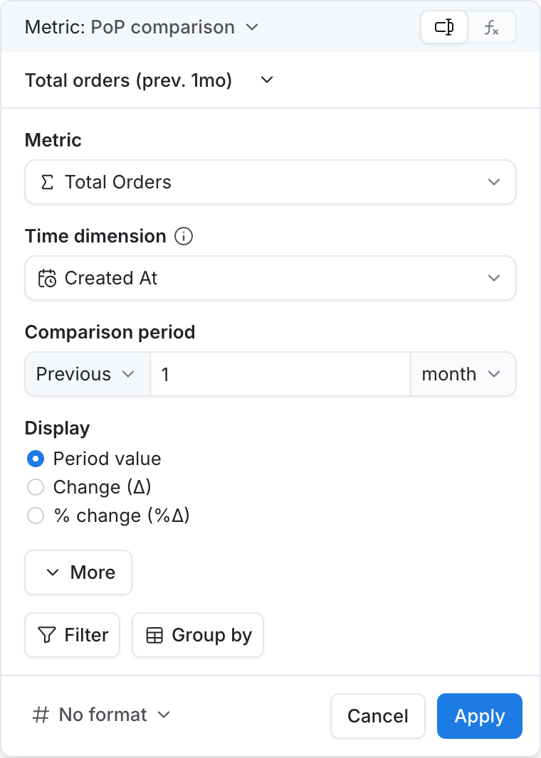 period over period value