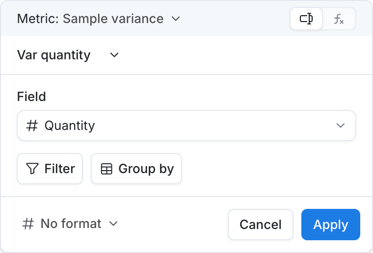 sample variance calculation