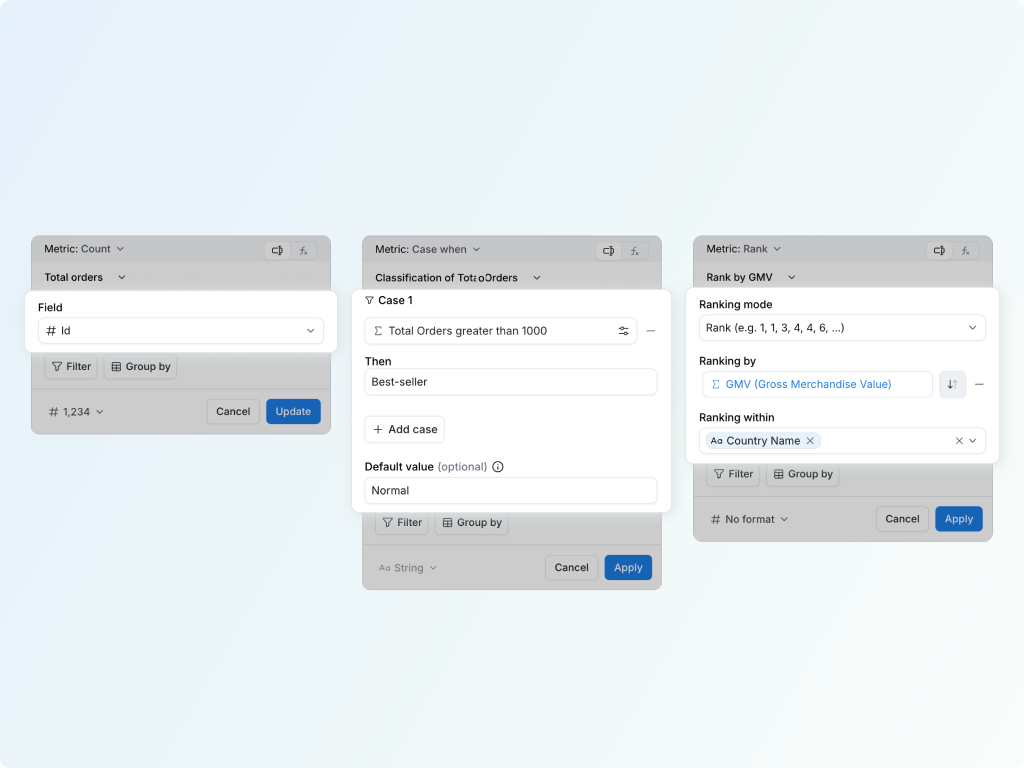 Choose the Calculation Inputs preview
