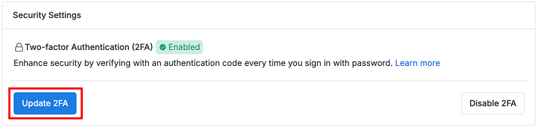 Disable 2FA - Admin